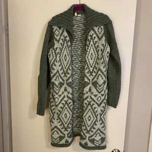 Long Anthropologie cardigan sweater